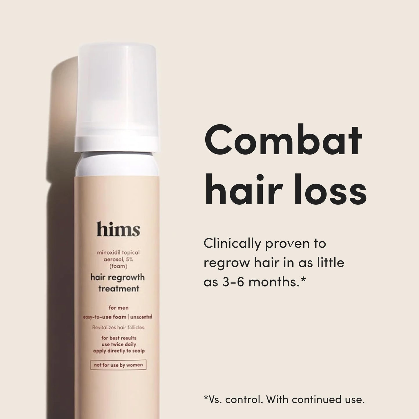 hims hair regrowth treatment minoxidil 5% topical solution foam - 2.11 oz