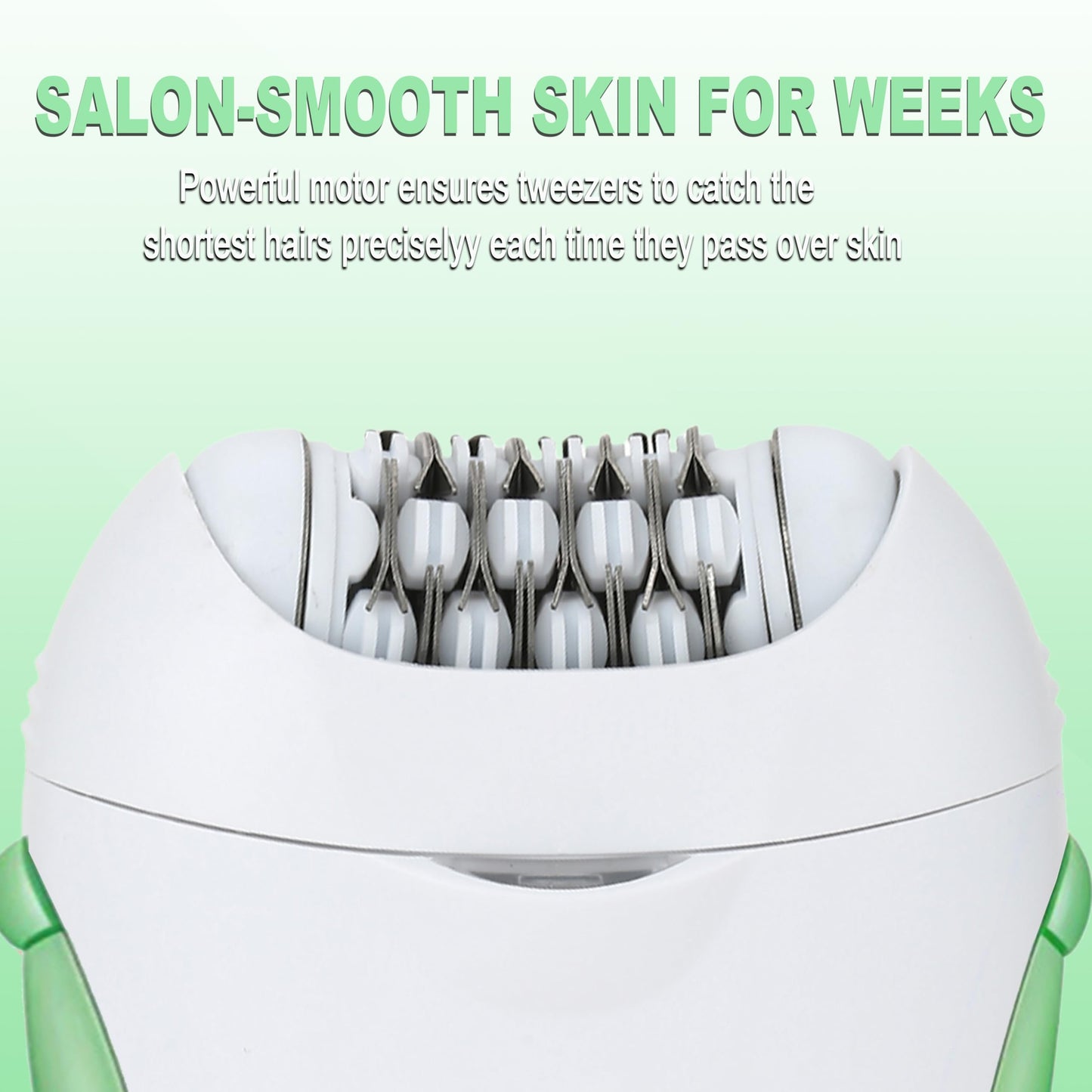 Epilators Hair Removal for Women, Glabrouse Skin Facial Hair Removal, Facial Hair Epilator with Eyebrow Trimmer for Women Face Sensitive Skin for Bikini, Face, Arm, Legs, Armpits, Green