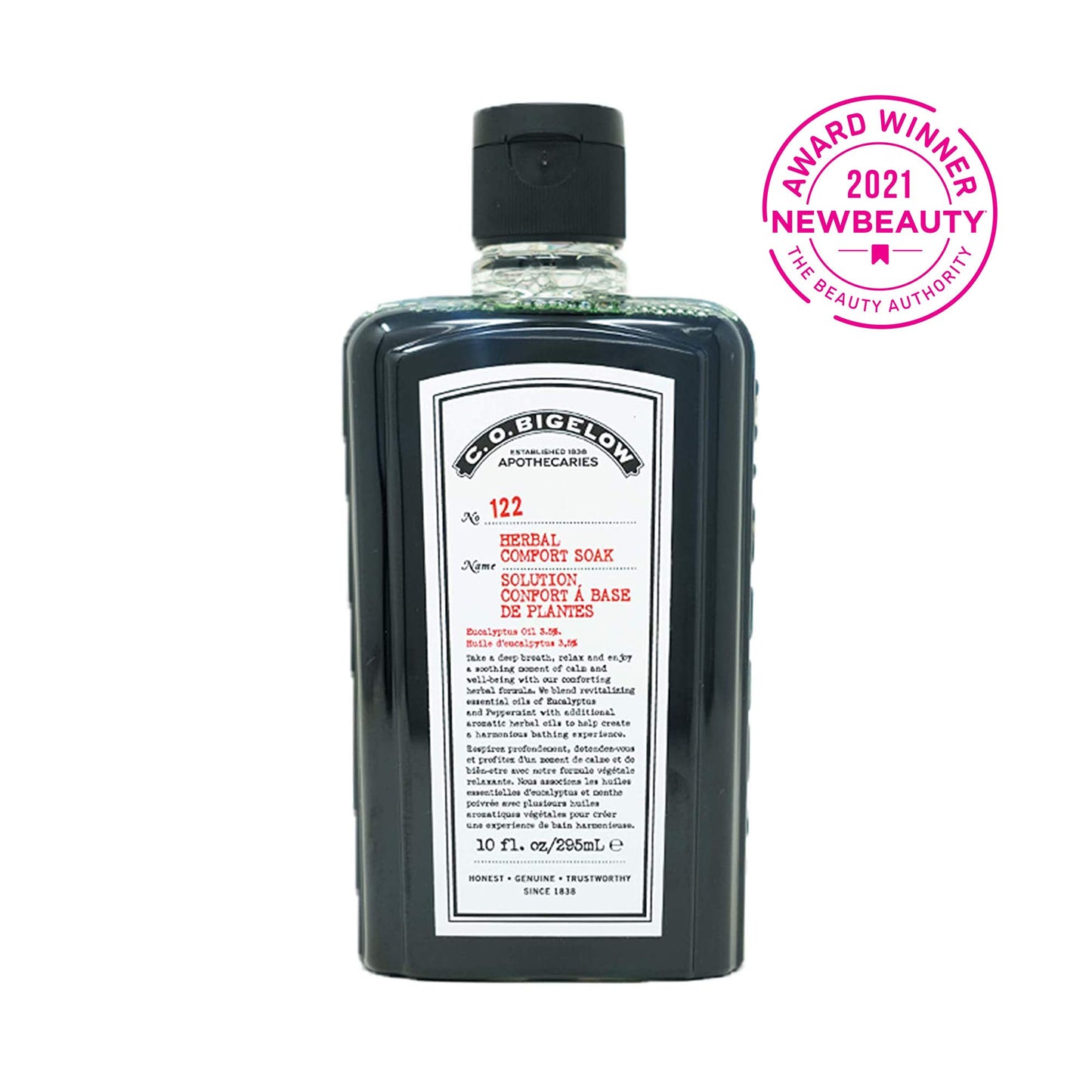 C.O. Bigelow Herbal Comfort Soak, Aromatherapy Bath Soak for Discomfort, Relaxation & Tired Muscles with Essential Oils, Eucalyptus, Peppermint, Echinacea, 10 fl oz