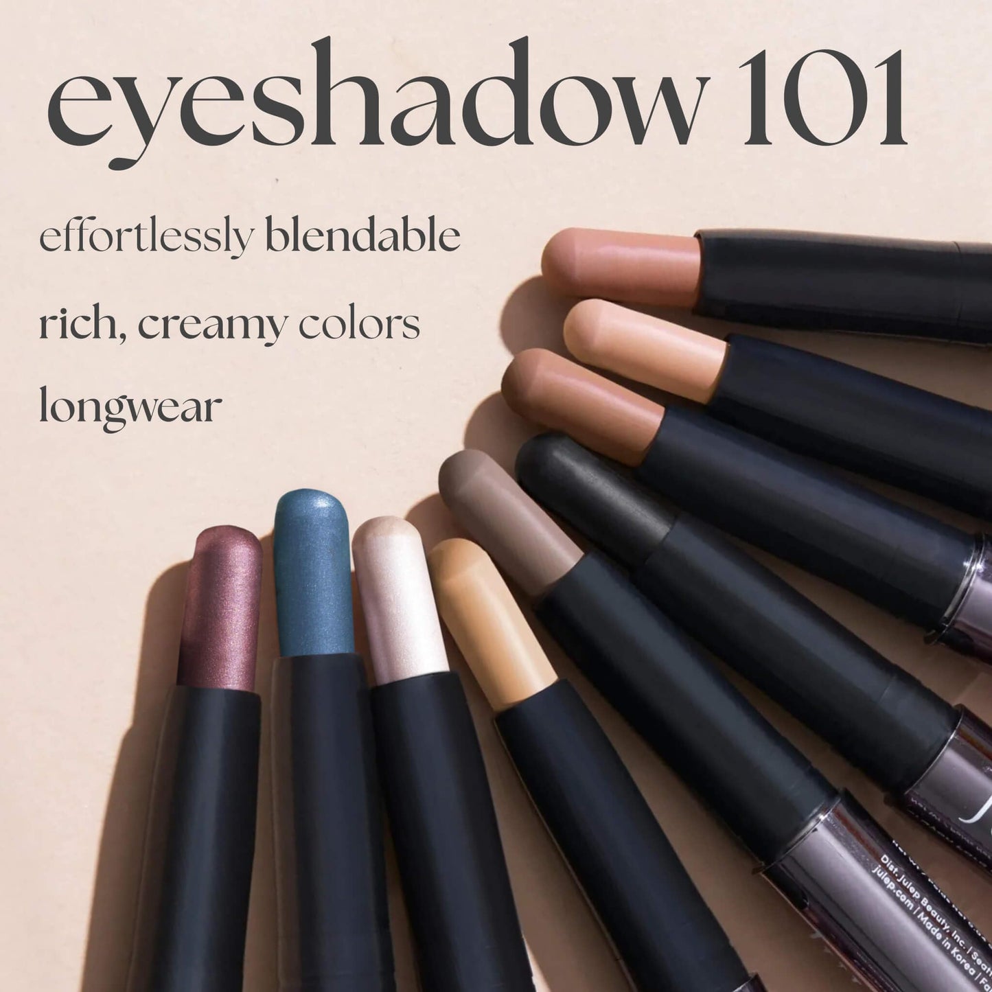 Julep Eyeshadow 101 Cream-to-Powder Waterproof Eyeshadow Stick – Champagne Shimmer – Long-Lasting, Buildable, Crease-Proof, Cruelty Free, Shimmer Finish with Built-In Smudger