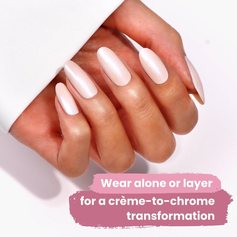 LONDONTOWN Lakur Nail Polish/Topper - Chrome Glaze - Enhanced Color Long Lasting Top Nail Coat Gel-free Shine Nail Look, Pixi Chrome Topper 0.4 oz