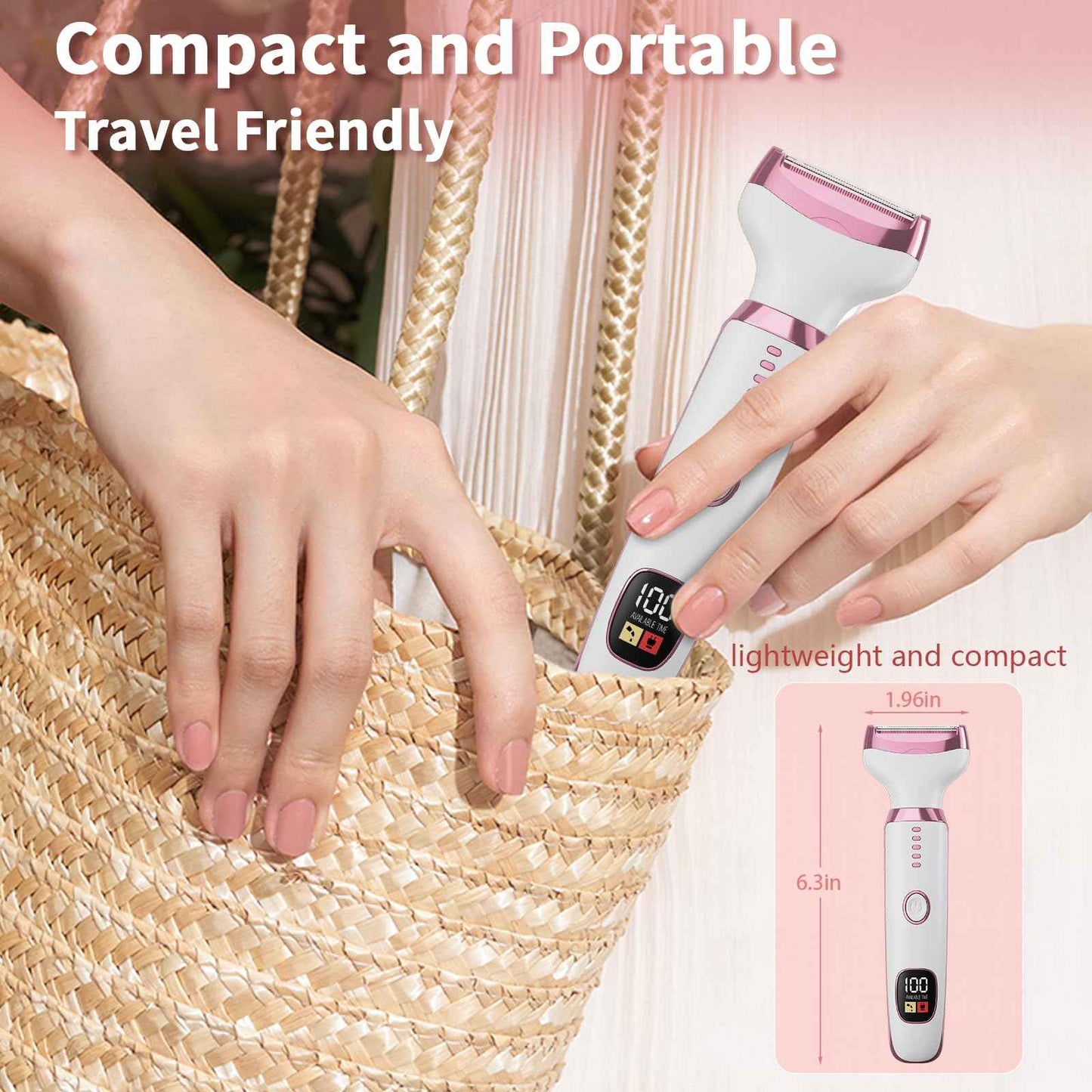 RUIM Electric Razor for Women, 5-in-1 Painless Wet & Dry Facial Hair Remover & Shaver for Face, Body, Bikini Line