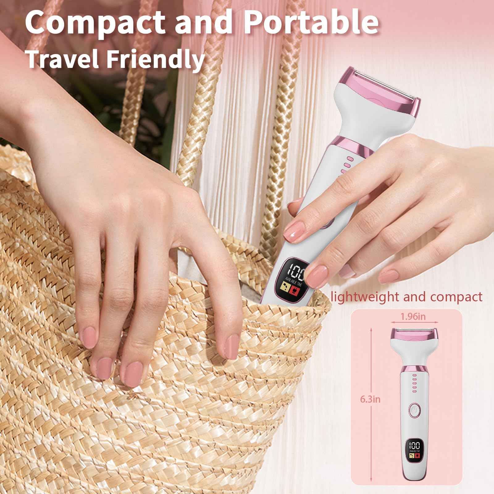 RUIM Electric Razor for Women, 5-in-1 Painless Wet & Dry Facial Hair Remover & Shaver for Face, Body, Bikini Line