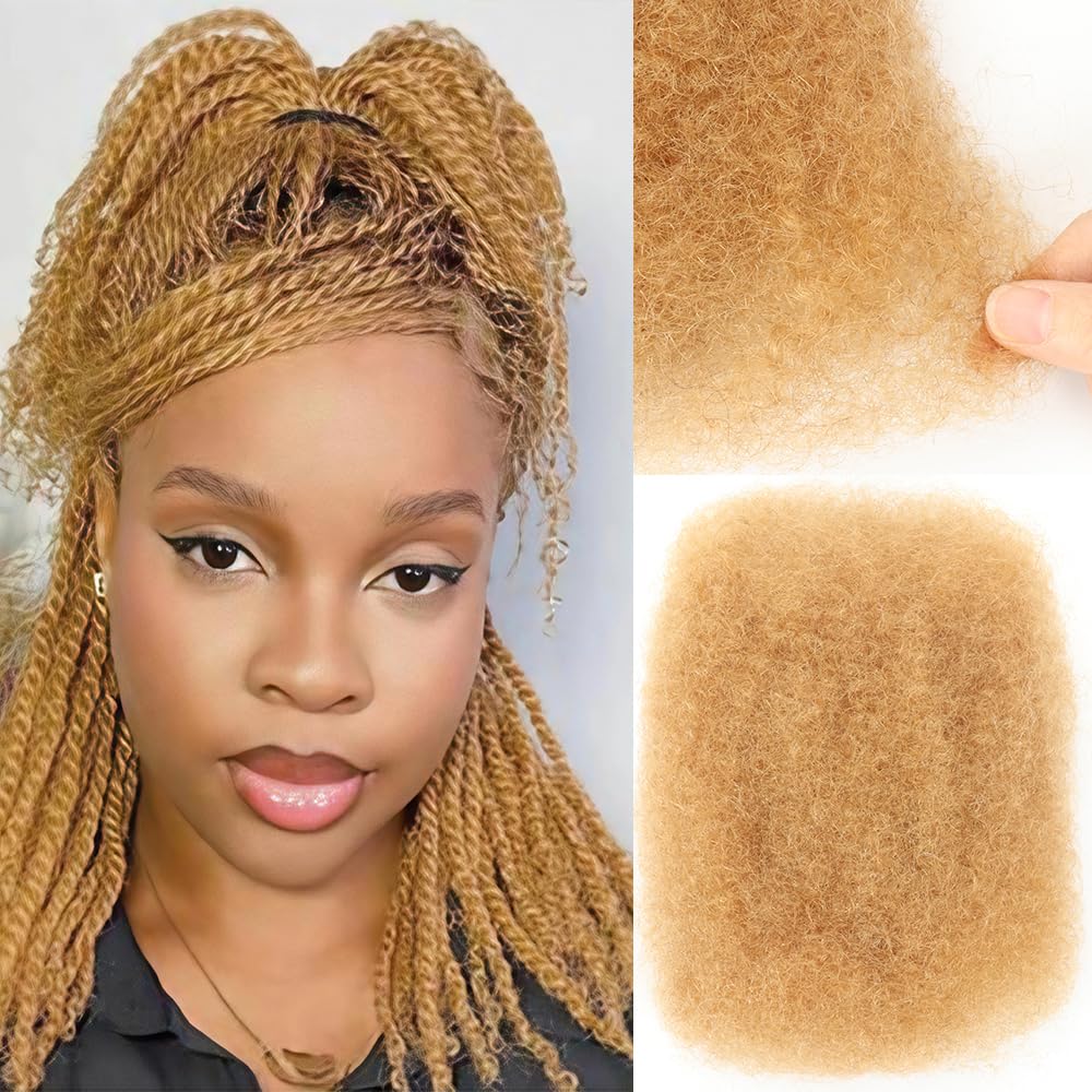 Afro Kinkys Bulk Human Hair,Red,50g,braiding Human hair for Twist, Repaid Locs, Dreadlocks,Afro Kinky Bulk Human hair Extension for black women(12",1pack,red)