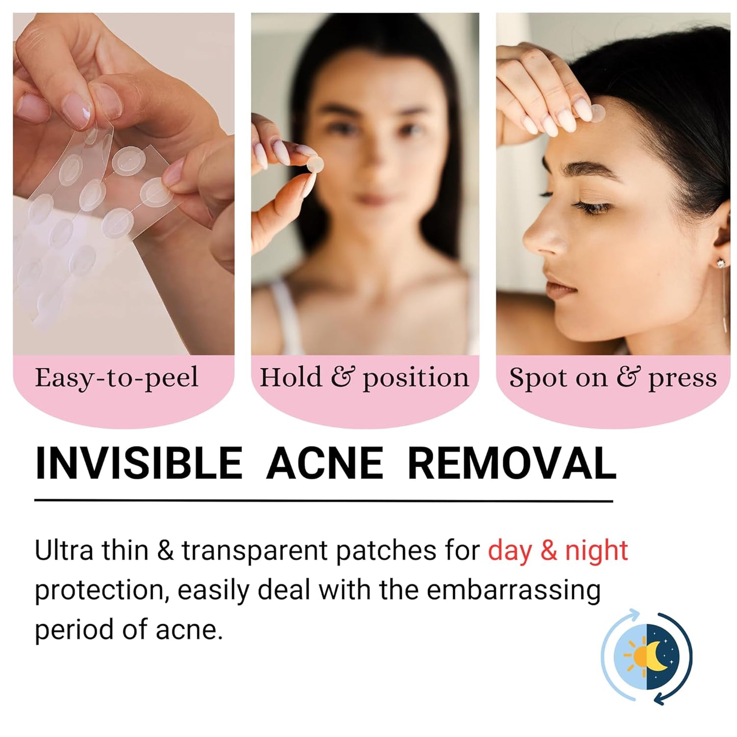 Hydrocolloid Acne Patches - Clear Pimple Patch with Salicylic Acid & Tea Tree Oil | 96 Count, 3 Sizes