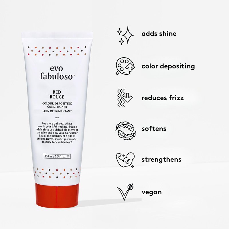 EVO Fabuloso Red Color Depositing Conditioner - Full Size Instant Color Depositing, Nourishing Conditioner To Add Shine in 3 Minutes - 7.5fl.oz