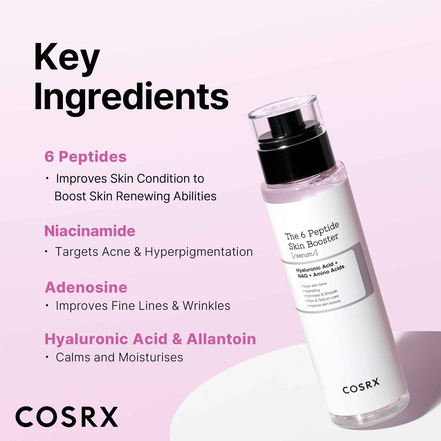 COSRX 6X Peptide Collagen Booster Toner Serum with Copper Peptides, Niacinamide & Hyaluronic Acid Skin Renewal Boosting Facial Essence for All Skin Types, Korean Skin Care, 150mL/5.07 Fl.Oz
