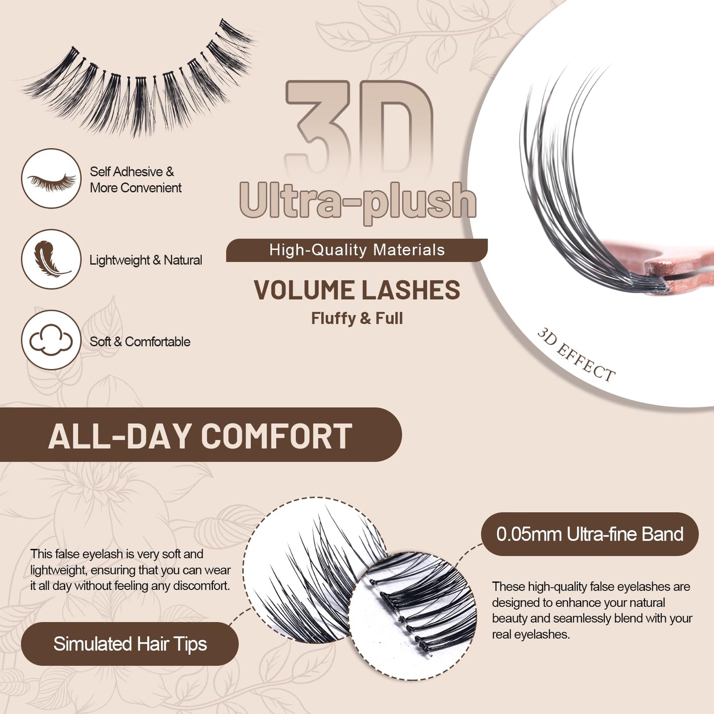 BS-MALL False Eyelashes – Wispy Lashes 100% Handmade Natural Look, Reusable & Durable, Includes 5X Magnifying Mirror and Application Kit (Style02)