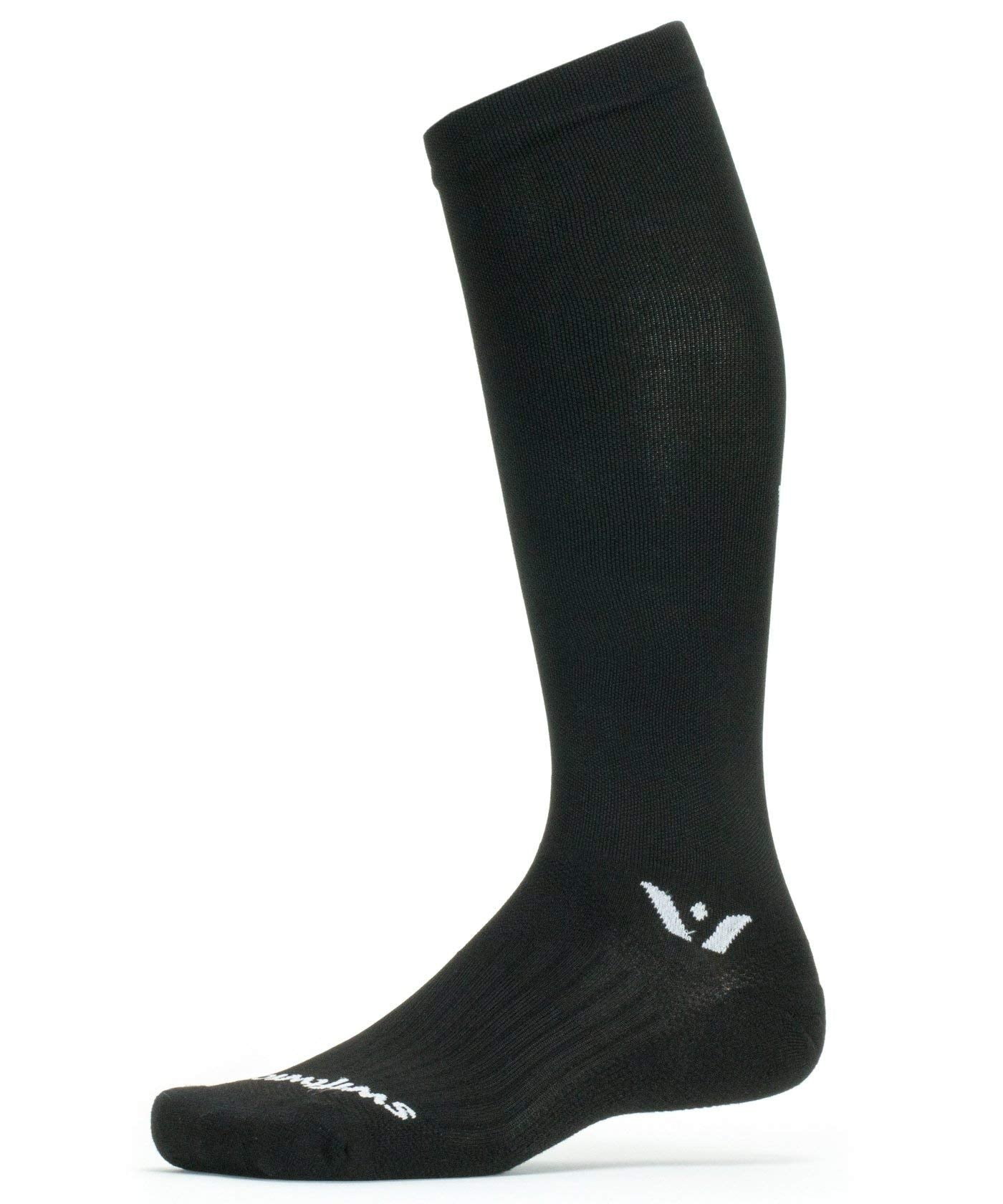 Swiftwick- ASPIRE TWELVE Running Socks, Mens & Womens | Knee High Compression Fit Socks | Black, X-Large