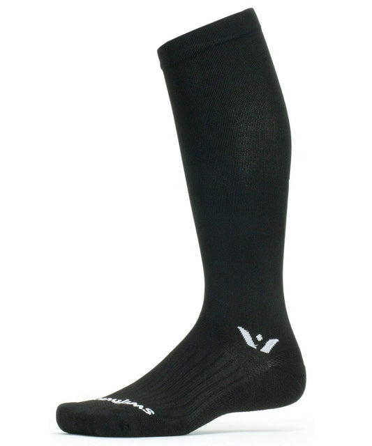 Swiftwick- ASPIRE TWELVE Running Socks, Mens & Womens | Knee High Compression Fit Socks | Black, X-Large