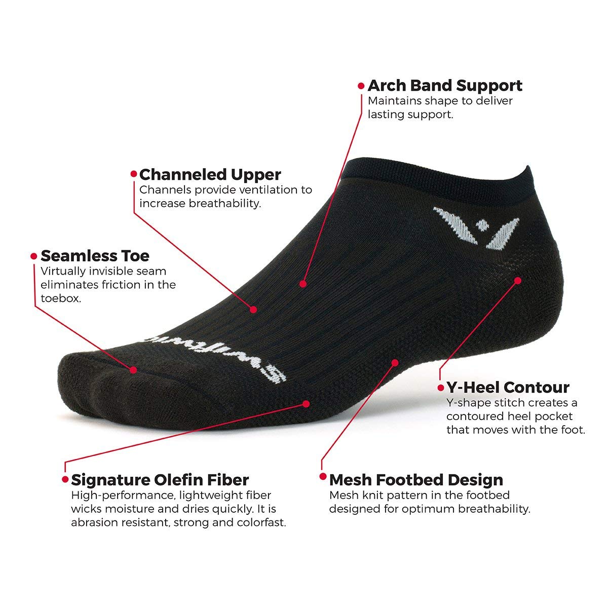 Swiftwick- ASPIRE TWELVE Running Socks, Mens & Womens | Knee High Compression Fit Socks | Black, X-Large