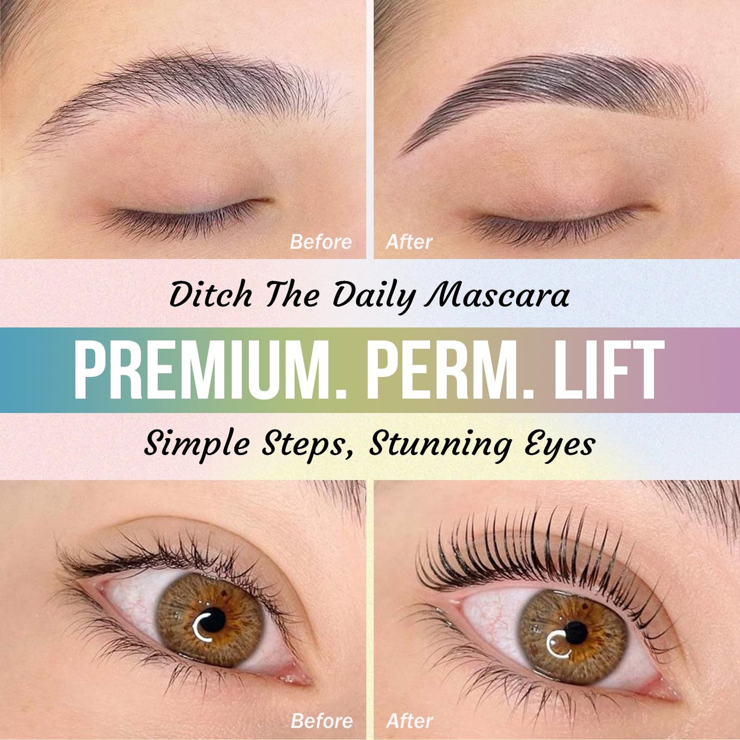 PERMANIA Eyelash Lift Kit, Brow Lamination Kit for Tube Design Easy to Apply for Natural Results Instant Lifting & Curling at Home or Professional Use