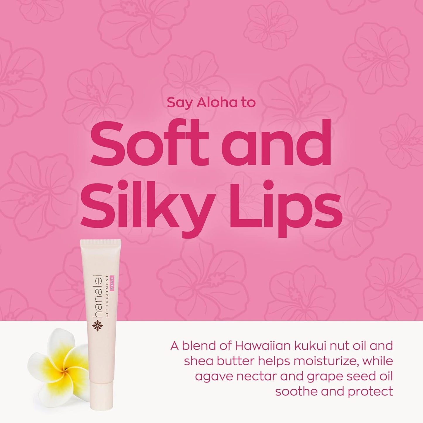 Hanalei Lip Treatment Bundle - Clear & Rose | Nourishing Kukui Oil, Shea Butter & Agave for Soft, Hydrated Lips