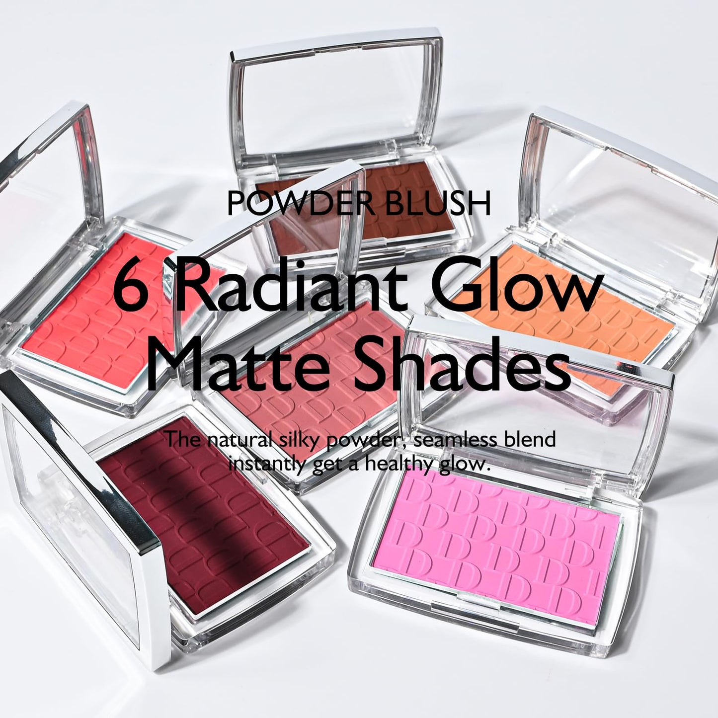 KYDA Powder Blush, Radiant Glow Face Blush, Buildable Matte Cheeks Color, Ultra-fine Lightweight Powder Blusher, Lasting Moisturizing, Mahogany