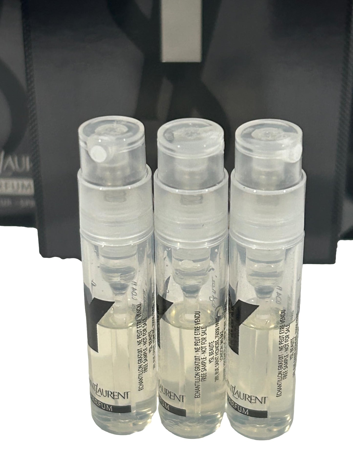 Yves Saint Laurent YSL Y LE PARFUM Men Sample Perfume Spray Trial Size Partially Filled Vials 1.2 ml / 0.04 fl oz (set of 3)