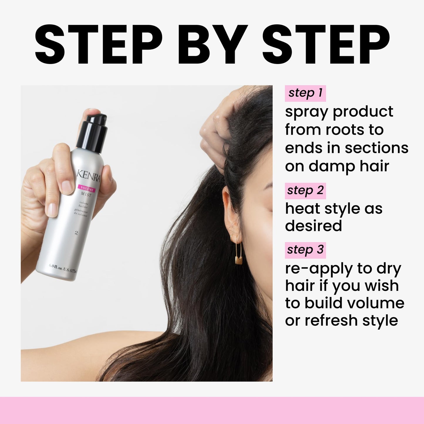 Kenra Professional Volume Mist 2 | Volume Builder | Lightweight, Fine Mist | Low Hold, Flexible Finish | Thermal Protection | Lasts Up To 48 hours | All Hair Types | 6 fl. oz.