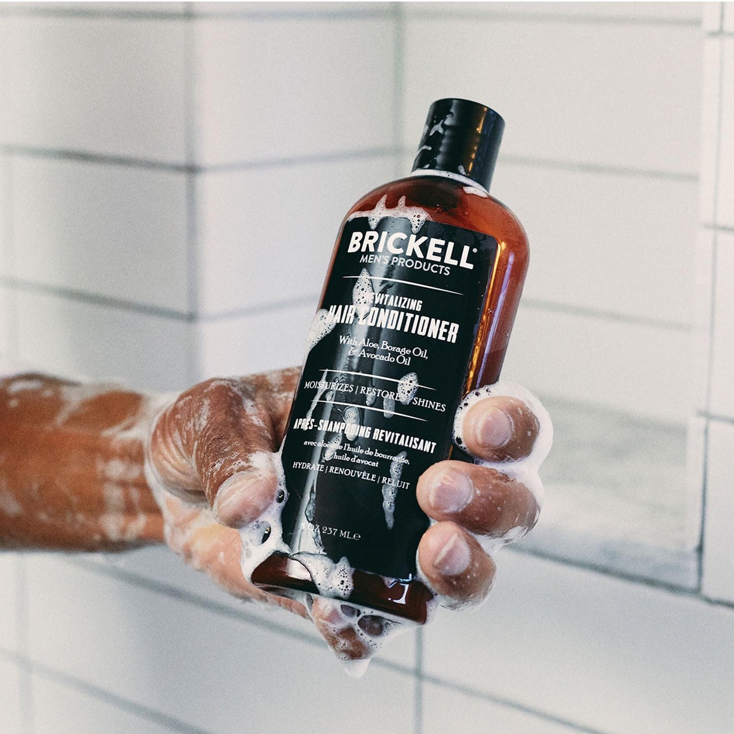 Revitalize Your Hair with Brickell Men's Nourishing Conditioner - Aloe & Avocado Oil, 8 oz | Restores Shine & Moisture