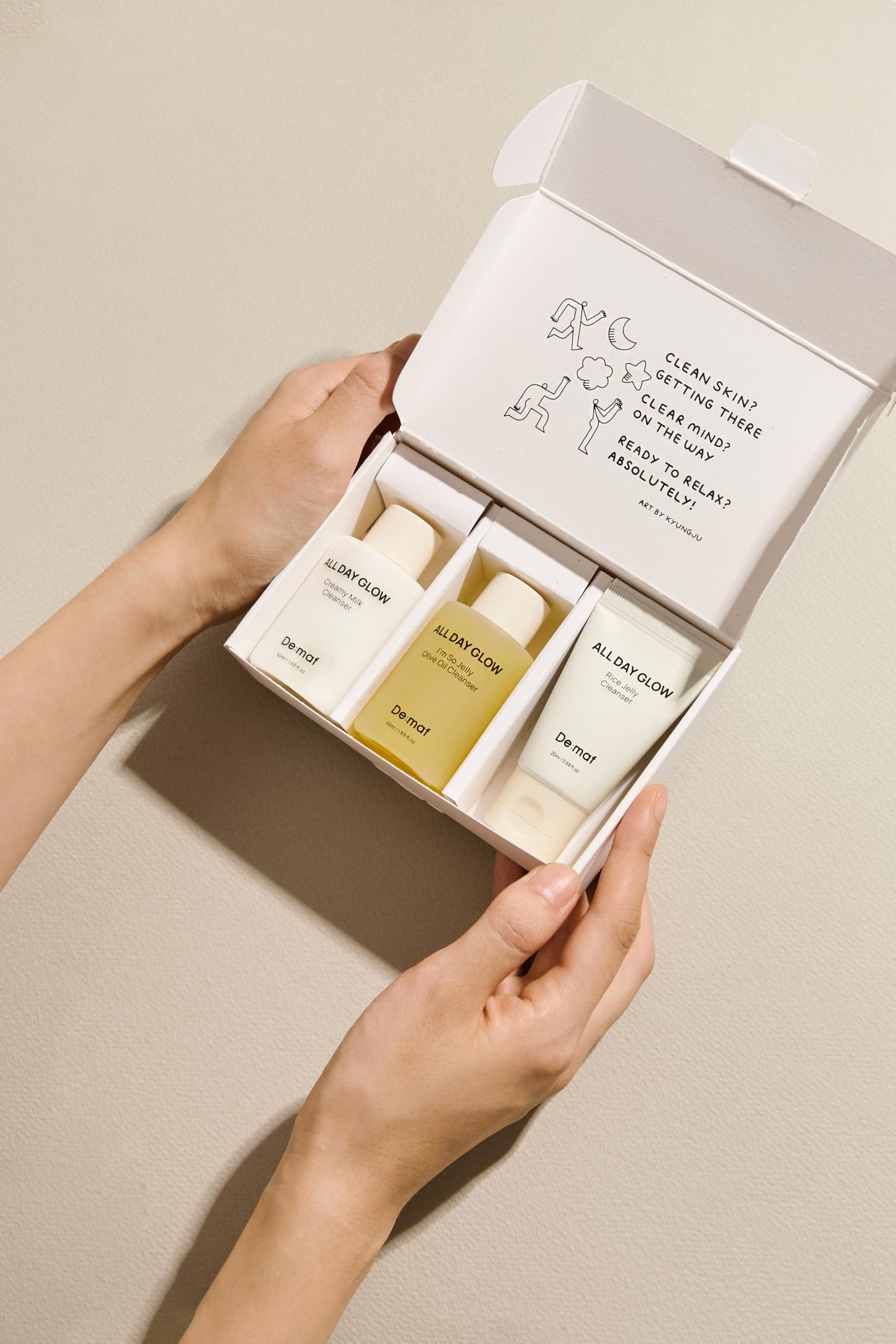 De:maf Welcome Cleansing Gift Kit, Gentle Travel Size Cleanser Trio for Sensitive Skin & Barrier Care