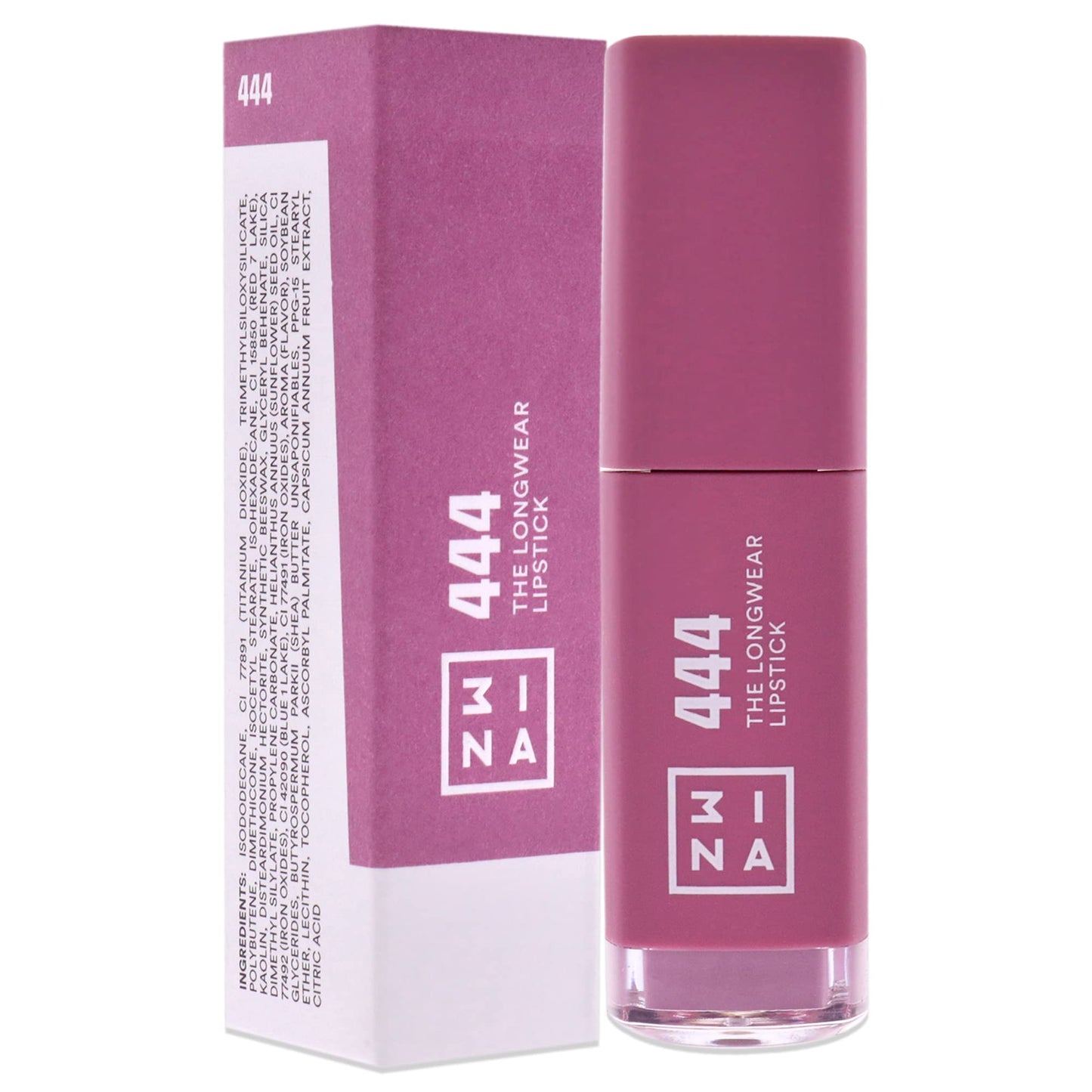 3INA The Longwear Lipstick - Matte Lipstick for Women - Moisturizing with 12-Hour Long Wear - Transfer-Proof and Highly Pigmented - 444-0.23 oz