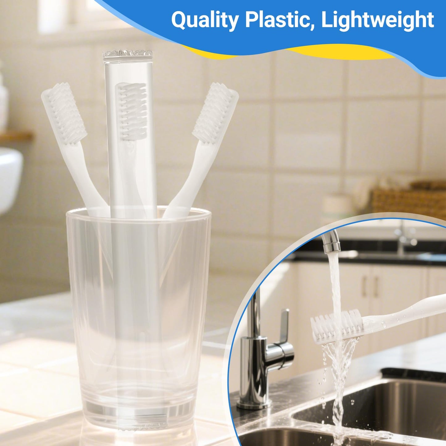 IJRPLM 200 Pack Disposable Toothbrushes Bulk, Individually Wrapped Disposable Toothbrush, Soft Bristle Travel Toothbrushes, Single Use Toothbrush for Adult Hotels Guest Travel Donation Homeless