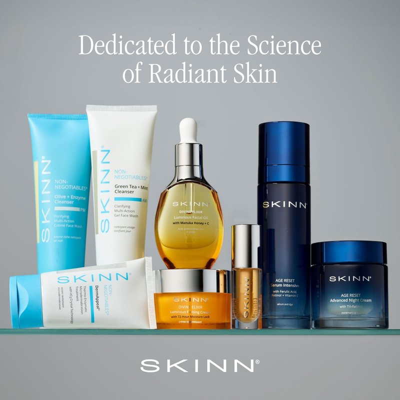 SKINN Holiday Trio Bundle Luminous Lip Oil (Crimson Blush, Golden) - Red Holiday Box