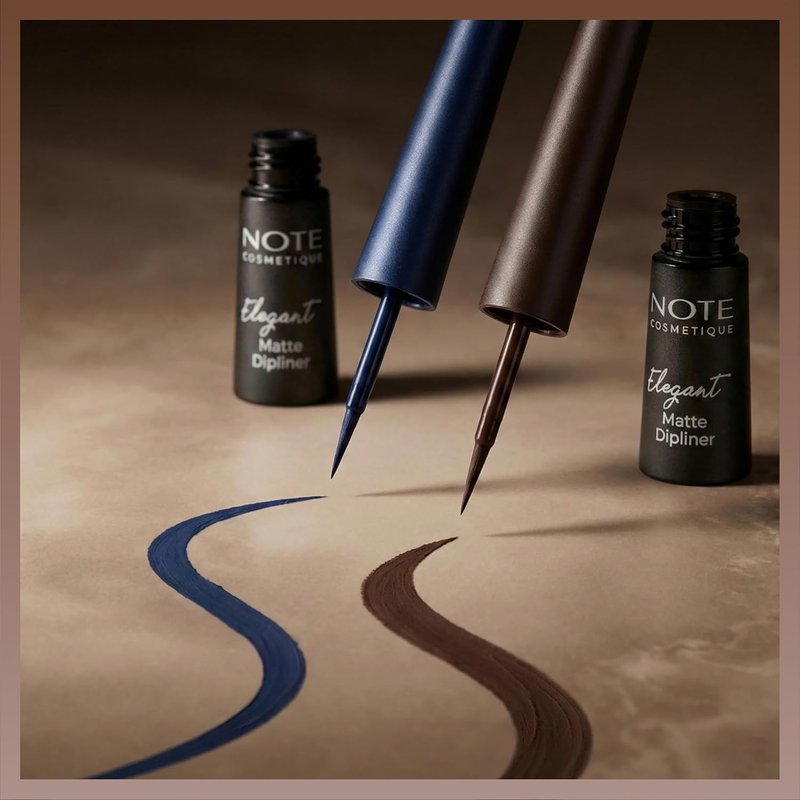 Elegant Matte Dipliner | Smudgeproof Waterproof Liquid Eyeliner - 02 Coffee Brown - 0.085 oz