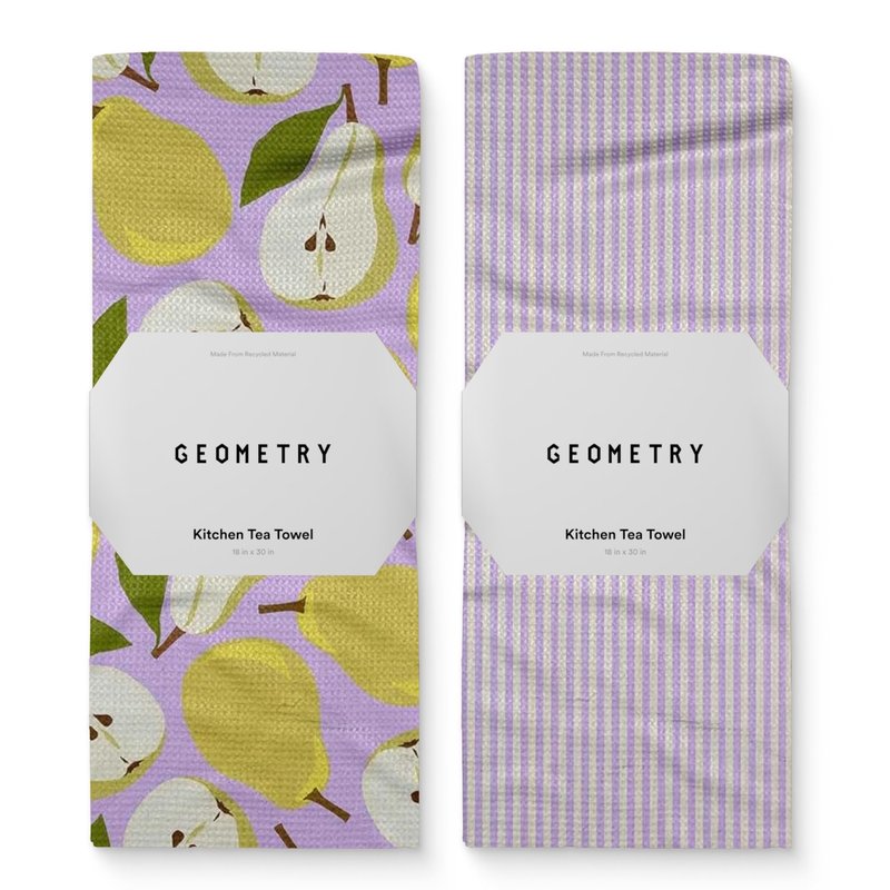 GEOMETRY Spring Kitchen Towels - Quick Dry Microfiber Cloth Spring & Summer Dish Towels for Kitchen Drying - Premium Quick Dry Towel - Pear Parade, 18" x 30" - 2-Pack