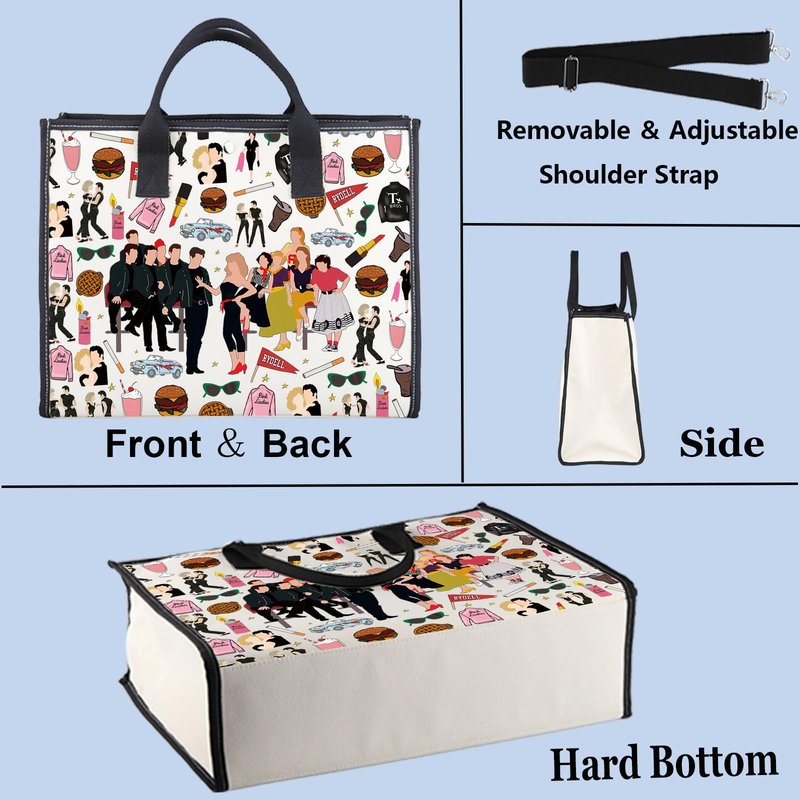 WZMPA Danny & Sandy Travel Makeup Bag Danny & Sandy Inspired Gift Theater Musical Zipper Pouch Bag (RYDELL BG)