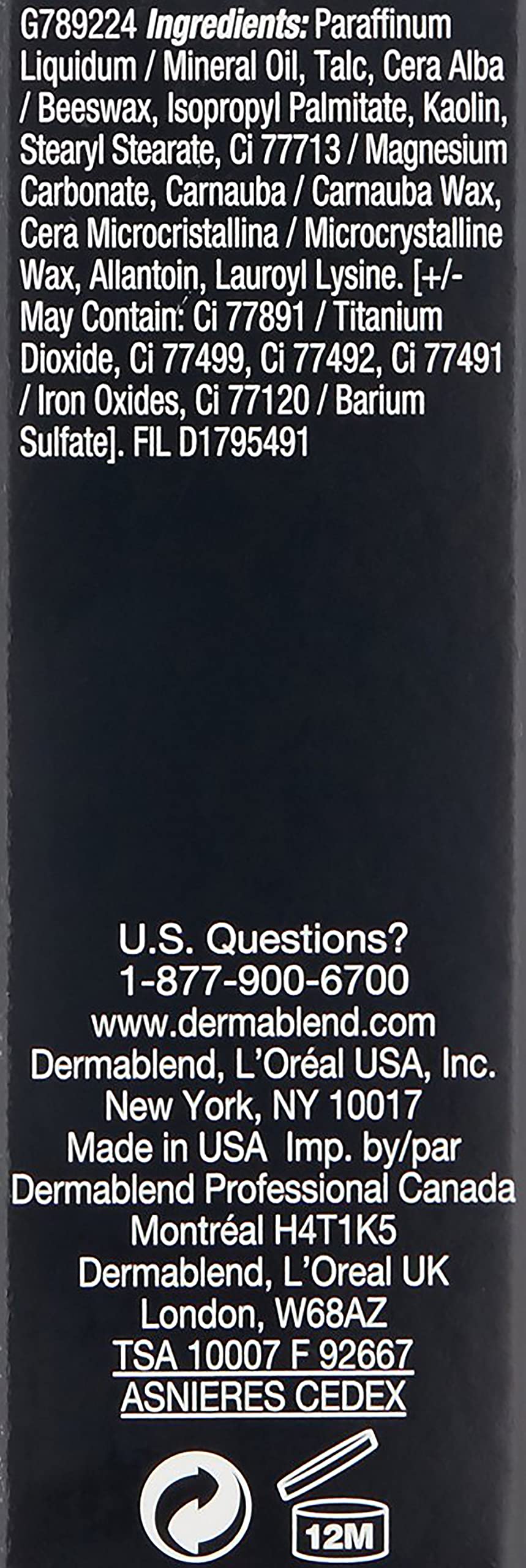 Dermablend Quick-Fix Body Makeup Full Coverage Foundation Stick, Water-Resistant Body Concealer for Imperfections & Tattoos, 0.42 Oz