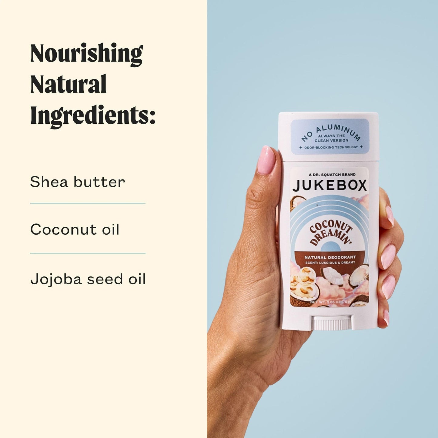 Jukebox Natural Deodorant for Women–Coconut Dreamin', Vanilla on Vinyl & Born To Be Wild, Multi Pack-Aluminum-Free, No Baking Soda, No Harsh Chemicals, Odor Blocking-a Dr. Squatch Brand-2.65oz,3 Pack
