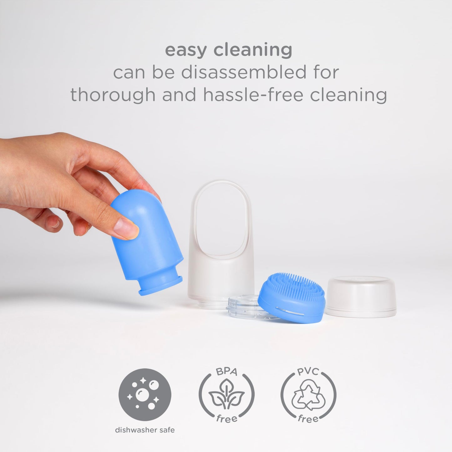 Ubbi Sunsqueeze Sunscreen Applicator, Refillable Roll On, Soft Silicone Bristles for Babies and Toddlers, Easy to Clean, Dishwasher Safe, Holds 3.38 Fluid Oz, Blue & Yellow 2 Pack