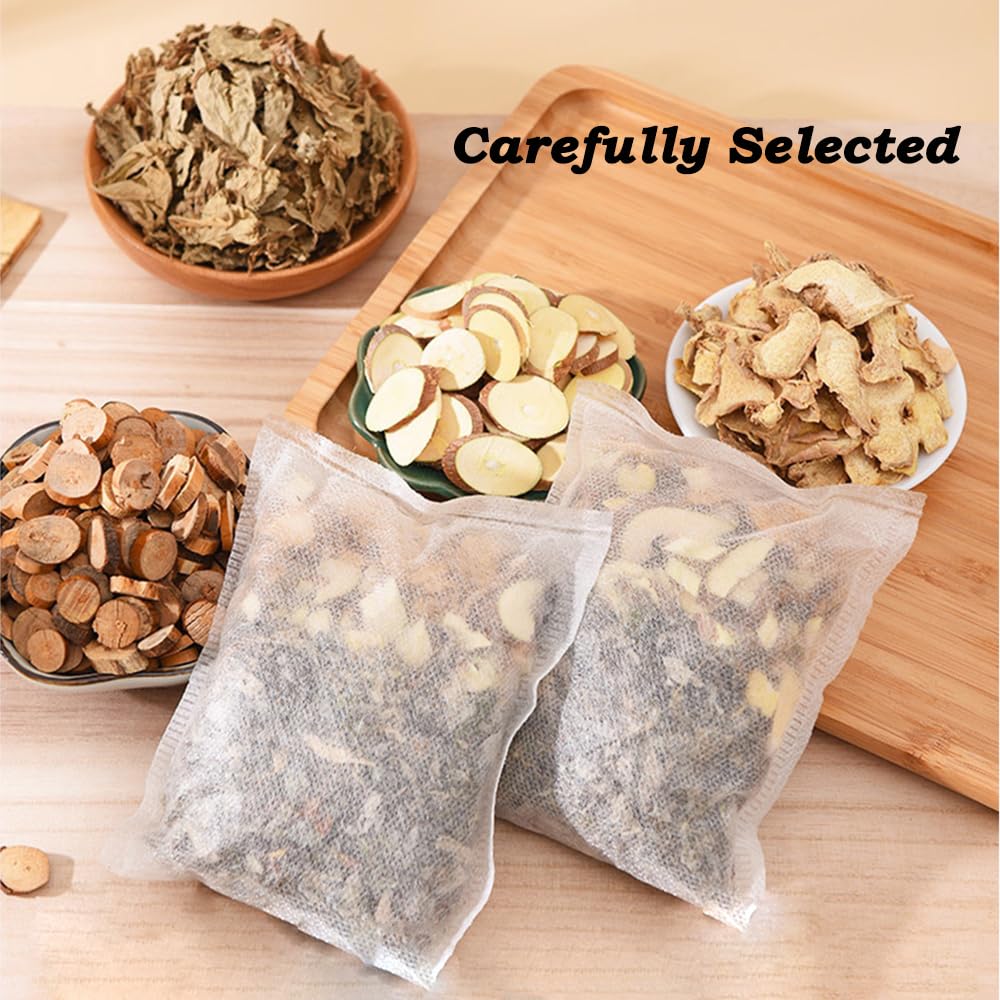 Postpartum Comfort Herbal Bath Bag&Foot Soak Sachets for New Moms,Plant-Based Foot & Body Bath,40g x 10 Pack,Multi-Use,Ginger Mugwort Infusion