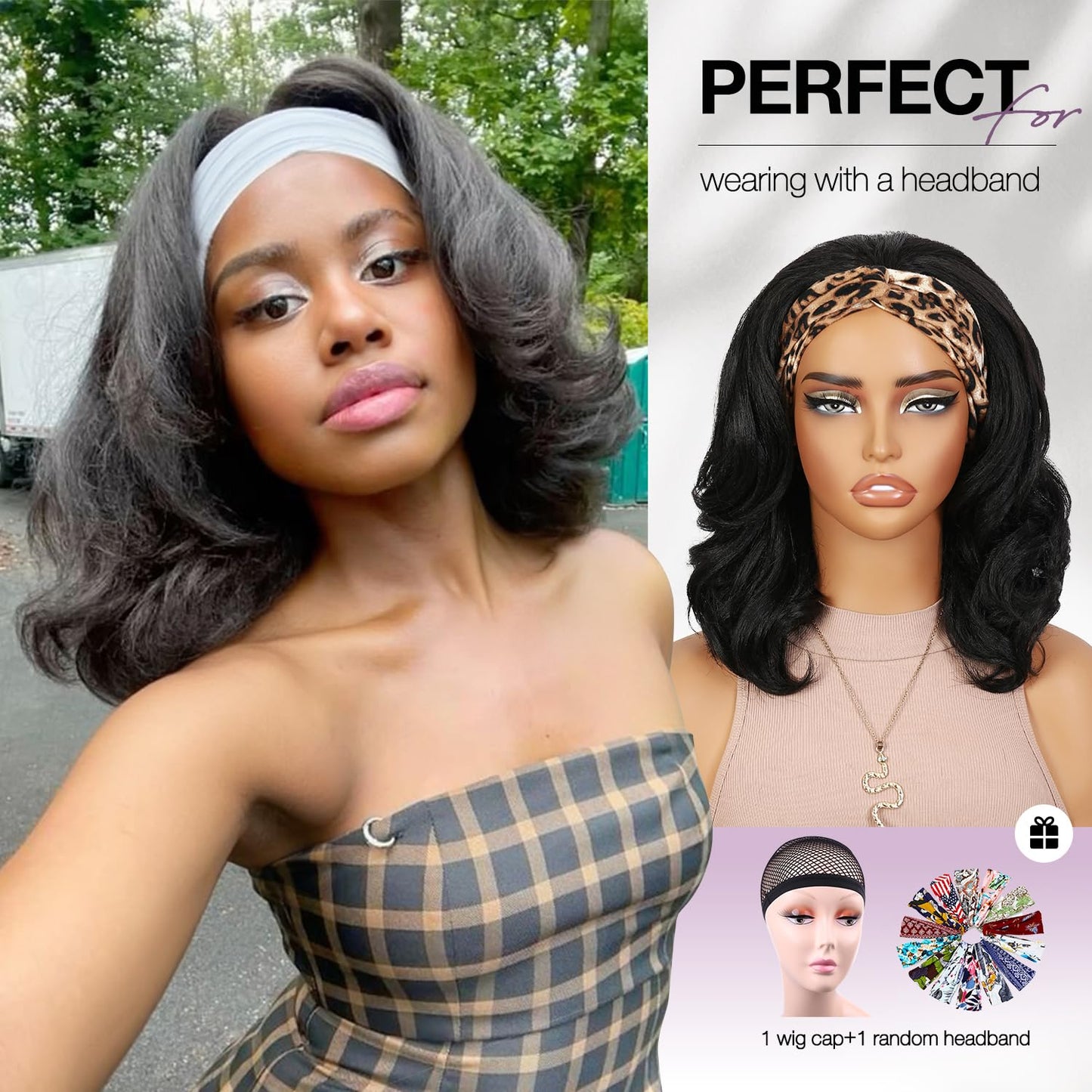FANCEE Yaki Curly Half Wig Loose Curly Synthetic Kinky Straight Wig With Curly End for Black Women DIY Hair Style