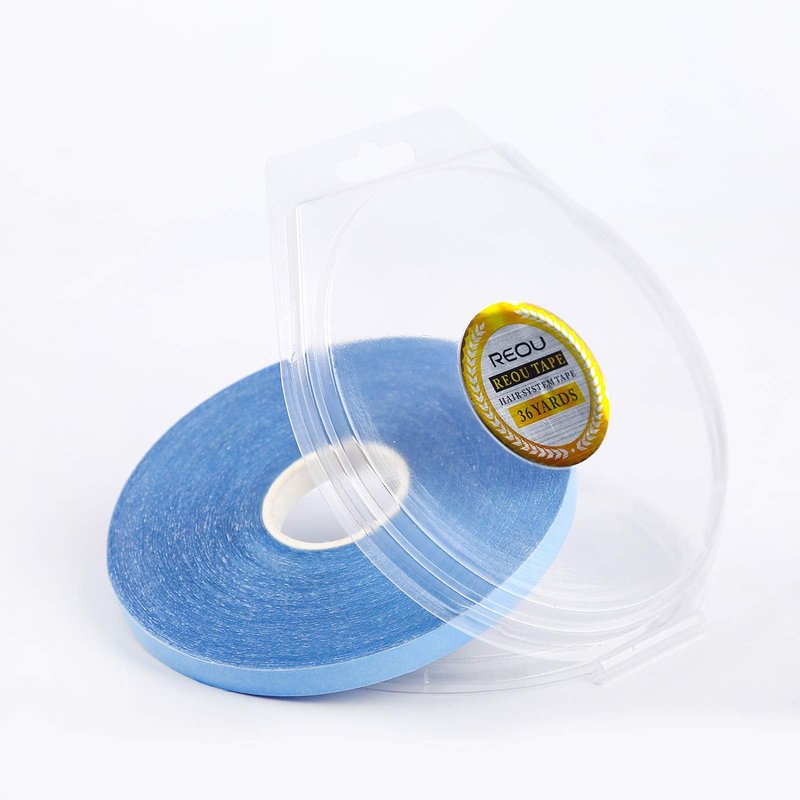 REOU Hair System Tape Roll for Hair Extension Double-Sided Replacement Tape Waterproof Strong Hold 36 Yards Blue …