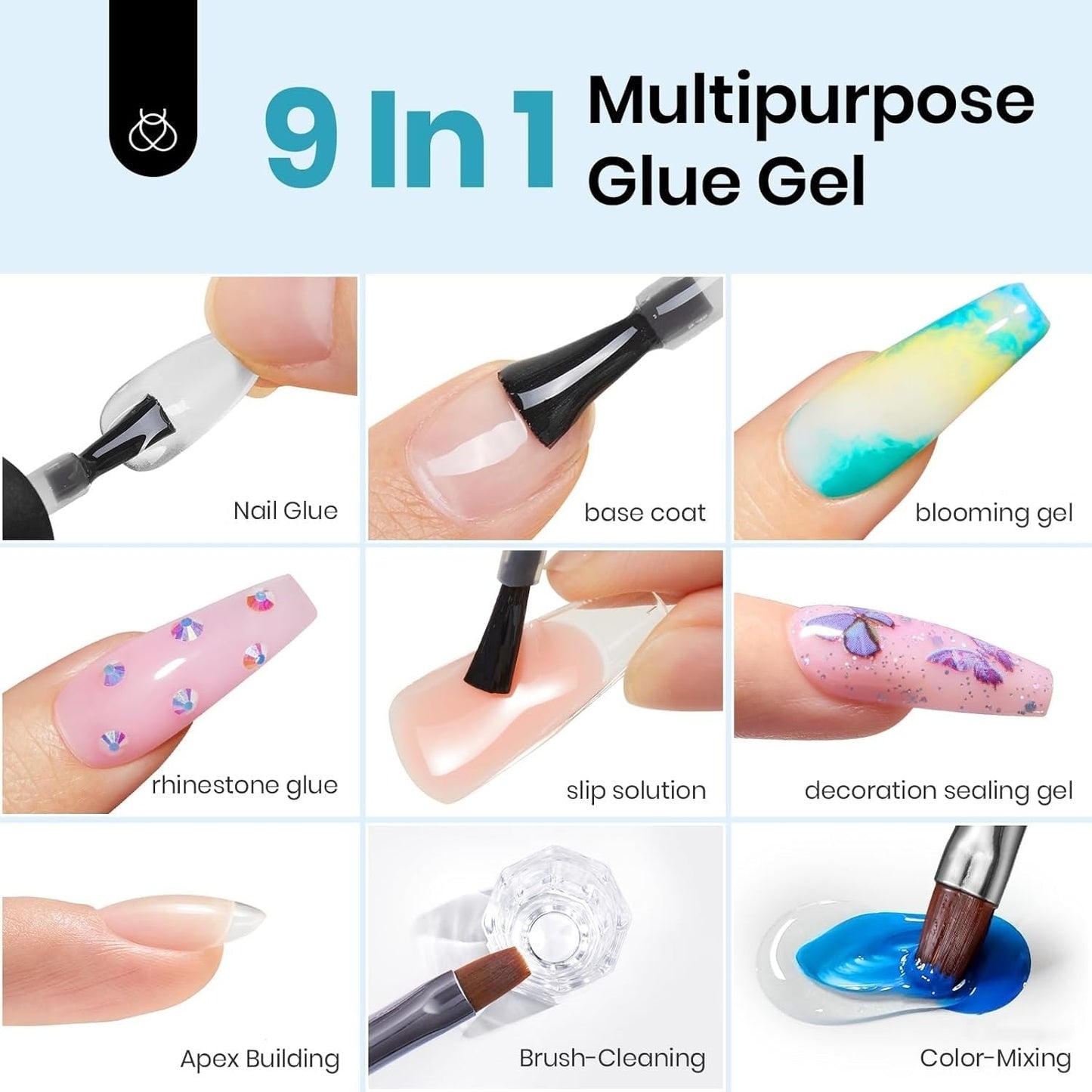 Beetles Gel Nail Kit Etch-X, Almond Short, 504pcs 12 Sizes Nail Tips, with 9 in 1 Nail Glue Mini LED Light, Acrylic Half Matte Tips Press On Nail, Extension DIY Set at Home, Gift for Women & Girls