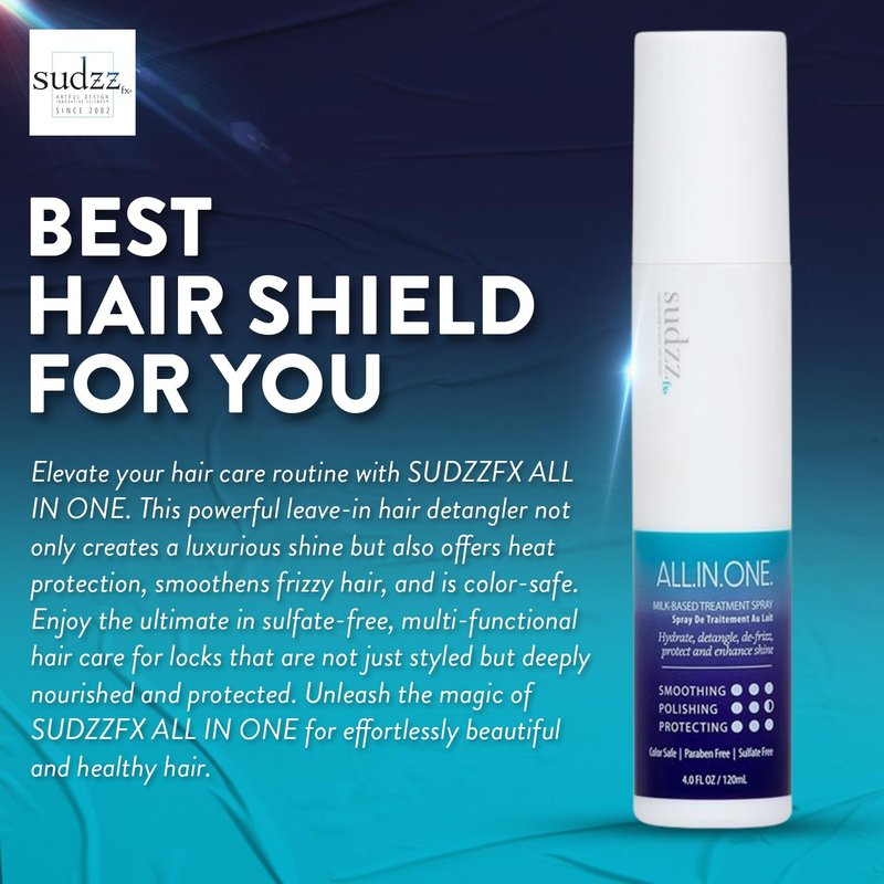 Powerful Leave-In Hair Detangler - Frizz Control & Shine - Color Safe, Sulfate Free | 4.0 Fl Oz