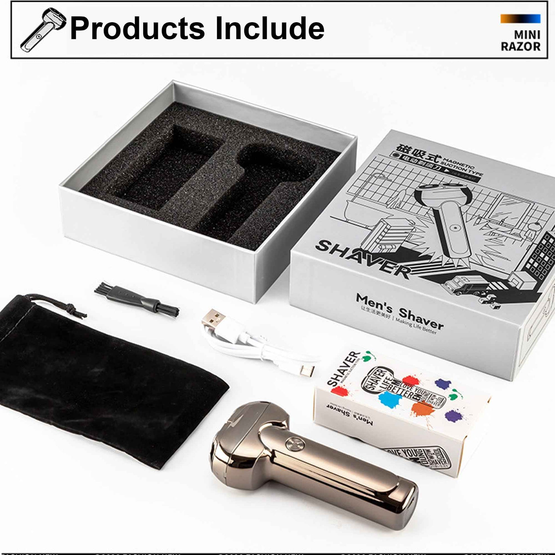 RUIM 3D Rotary Electric Shaver for Men, Waterproof Magnetic Shaving with Type-C Fast Charge, LCD Display, Travel Case - Ideal Gift for Dad, Men with Sensitive Skin