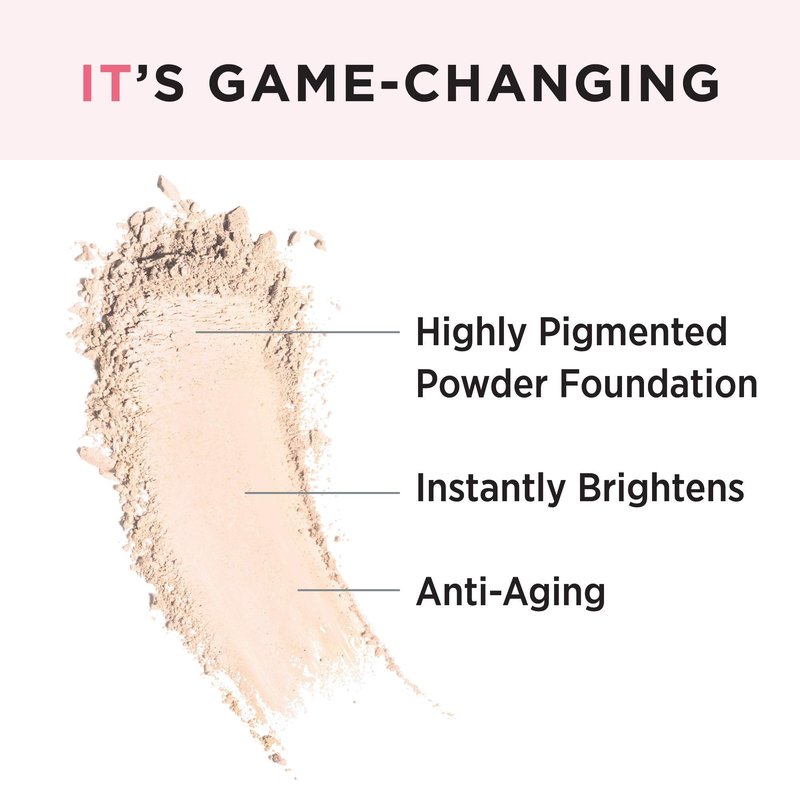 IT Cosmetics Celebration Foundation Illumination, Medium Tan (W) - Full-Coverage, Anti-Aging Powder Foundation - Blurs Pores, Wrinkles & Imperfections - 0.3 oz Compact