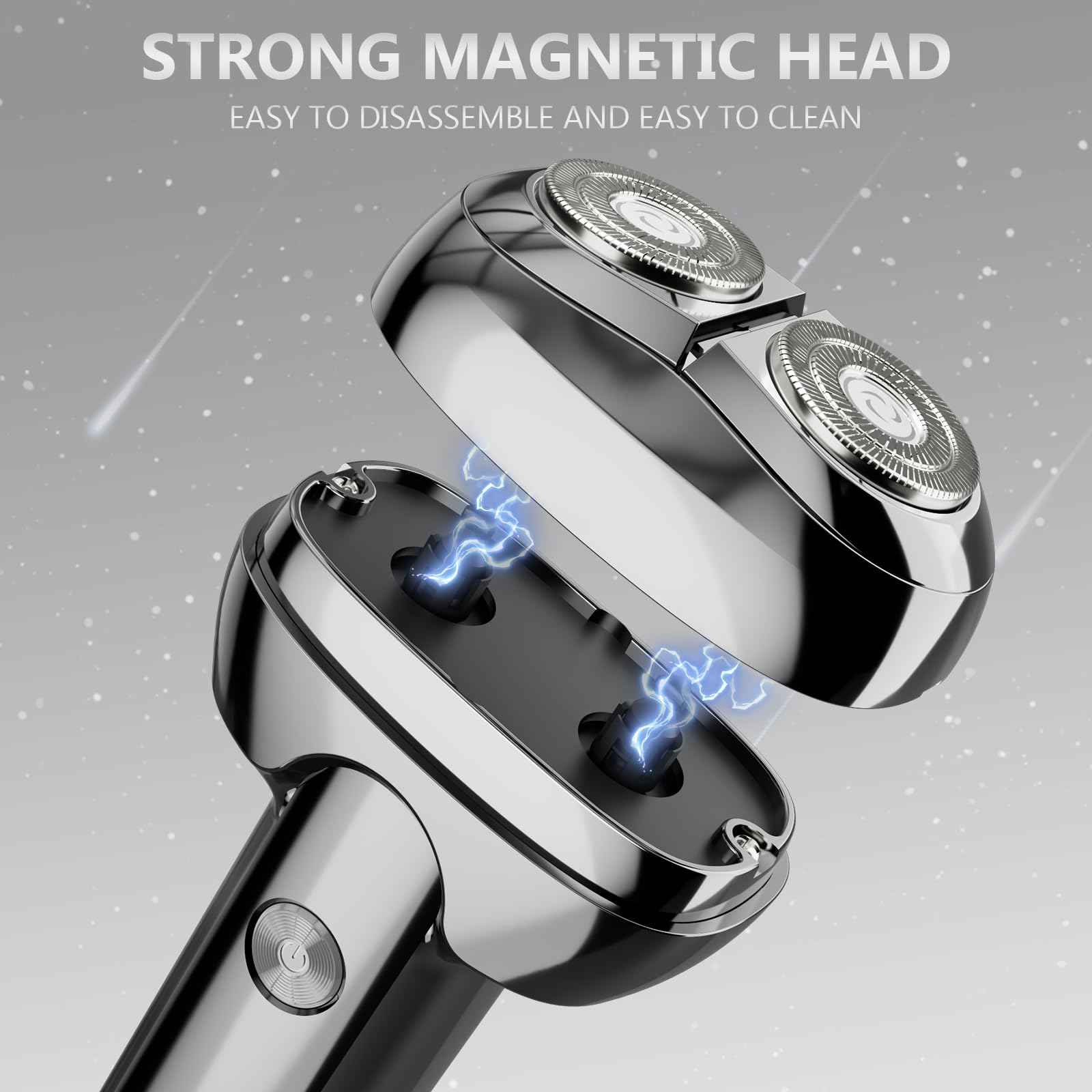 RUIM 3D Rotary Electric Shaver for Men, Waterproof Magnetic Shaving with Type-C Fast Charge, LCD Display, Travel Case - Ideal Gift for Dad, Men with Sensitive Skin