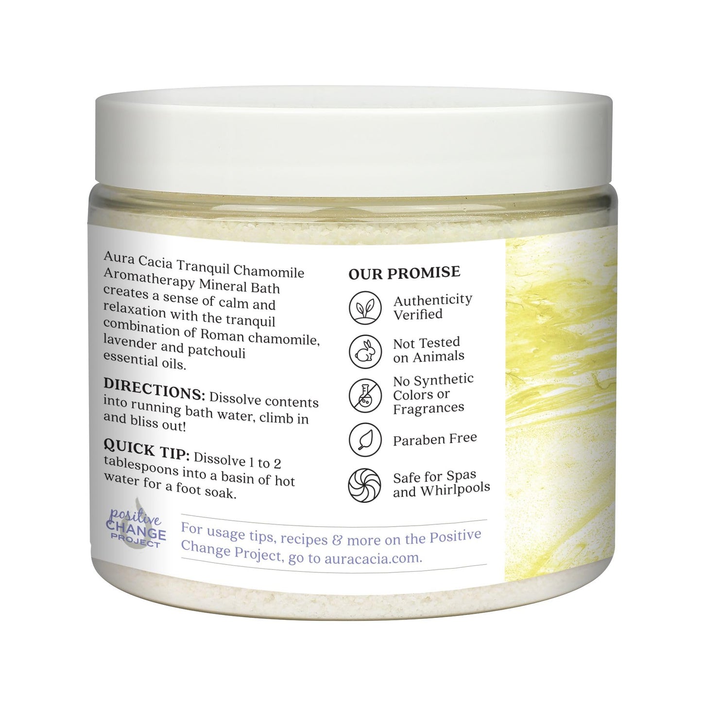Aura Cacia Aromatherapy Mineral Bath, Tranquil Chamomile, Mineral Bath Salts with Pure Essential Oils for a Soothing and Rejuvenating Foot and Body Soak | 16 Ounce (Pack of 2)