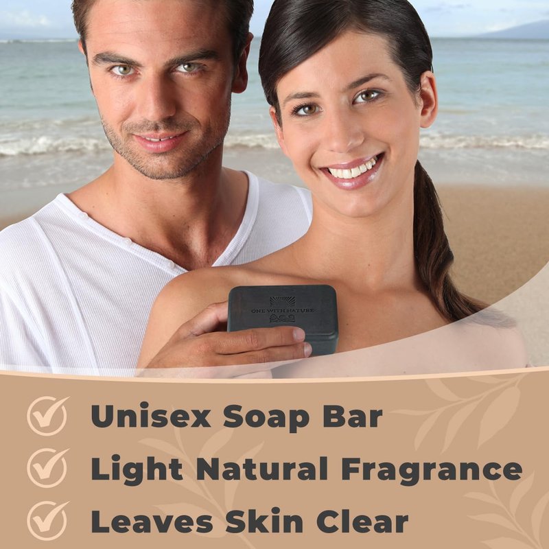 Activated Charcoal Soap Bar - Detoxifying & Exfoliating 4oz | 6-Pack Gift Box with Dead Sea Salt for Face & Body
