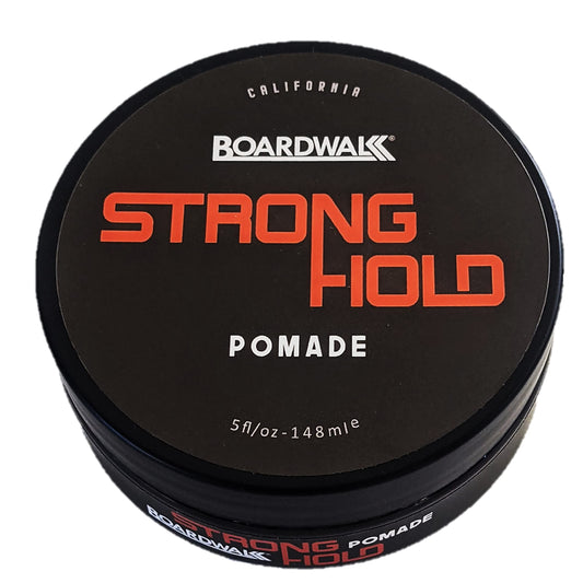 Boardwalk Pomade Strong-Hold 5oz Water Soluble Aloe Castor Oil Vitamin B-5 Anti-Dandruff Vegan for Men and Women