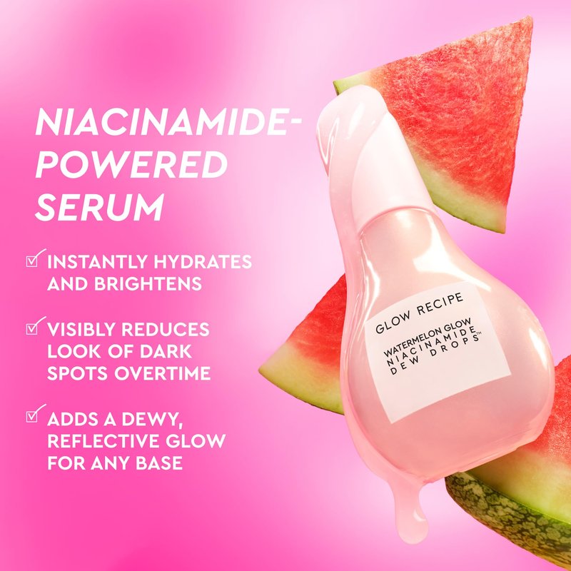 Glow Recipe Skin Care Set, Dew & Hues Must-Haves - Limited Edition Travel Size Gift Set with Niacinamide Dew Drops, Hue Drops Sun Glow & Rosy Glow (15ml Trio)