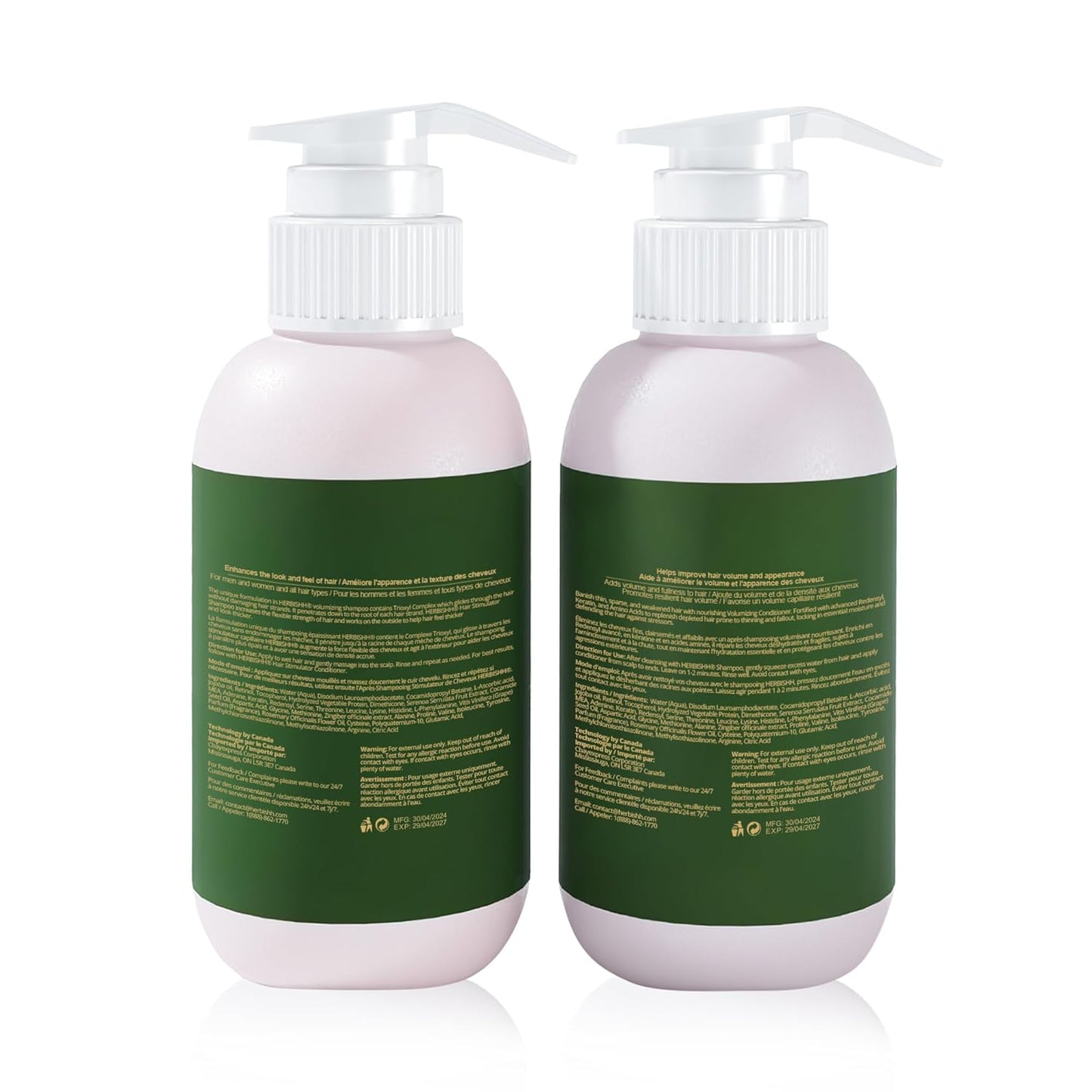 Ginger Extract Thickening Shampoo & Conditioner | Sulphate & Paraben-Free, 10 fl. oz (Pack of 2)