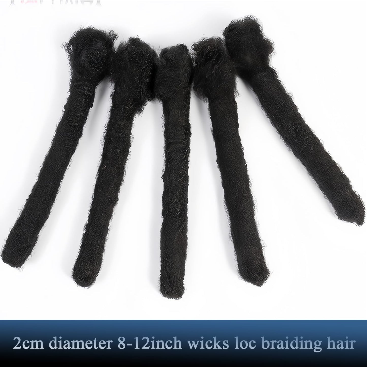 2.0cm Width 100% Human Hair Dreadlock Extensions for Men/Women/Kids Full Hand-made Permanent Dread Loc Extensions Human Hair Can be Dyed and Bleached