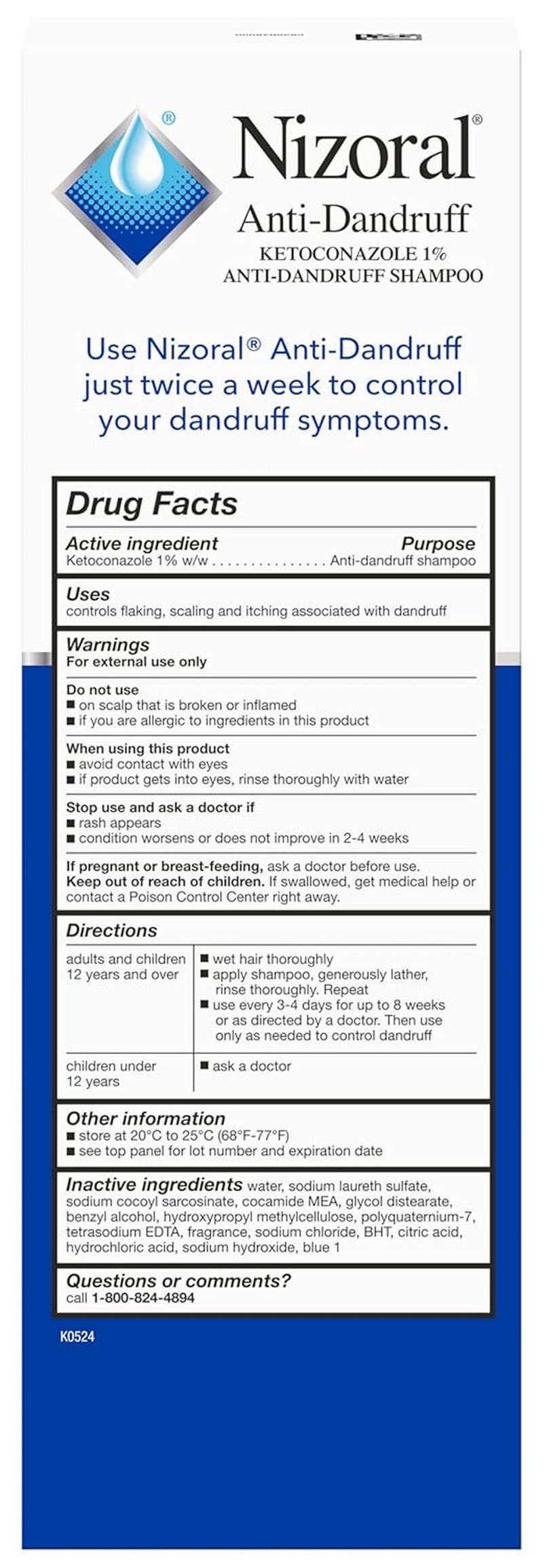 Nizoral 2-in-1 Anti Dandruff Shampoo & Conditioner - 1% Ketoconazole, 14 Fl Oz