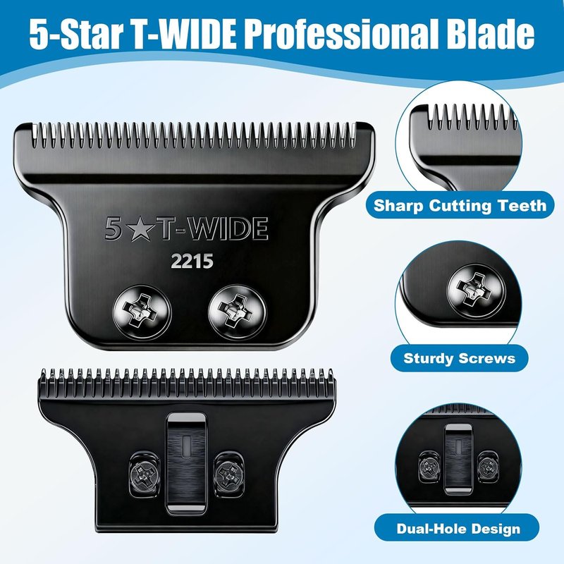 Wahl 5 Star Detailer Replacement Blade - Adjustable Zero-Gap T Blade for Models 8081/8171 | Black
