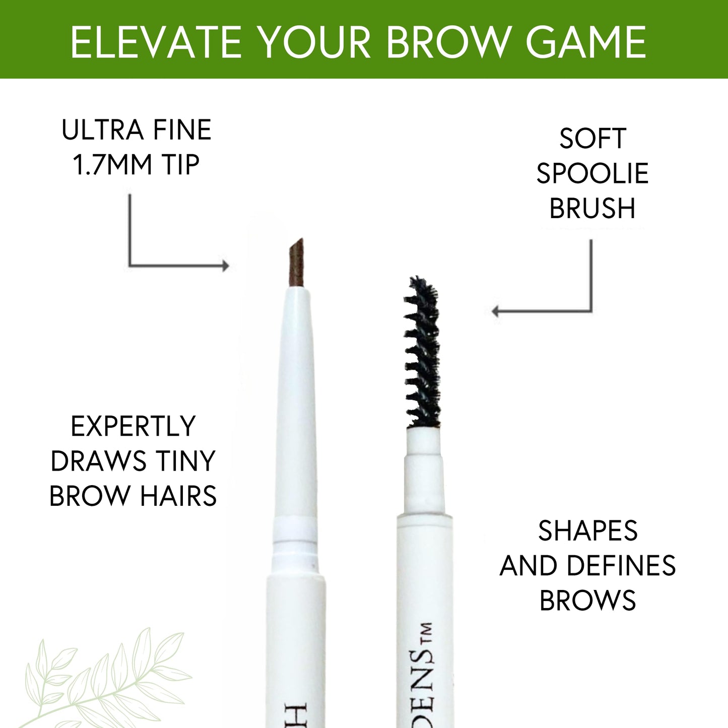 Honeybee Gardens Fine Point Maple Brow Pencil with Spoolie, Vegan