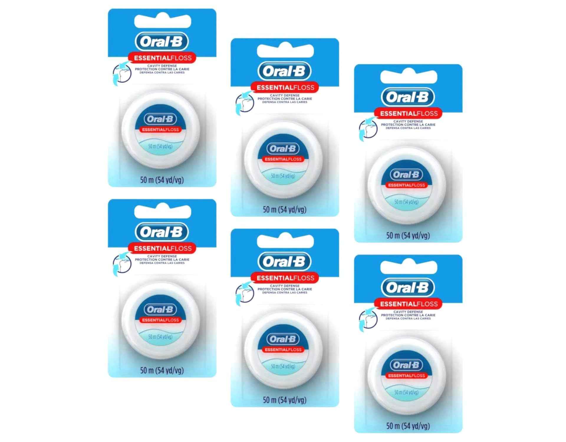 Oral-B Essential Floss 55 Yards Waxed (Pack of 6)