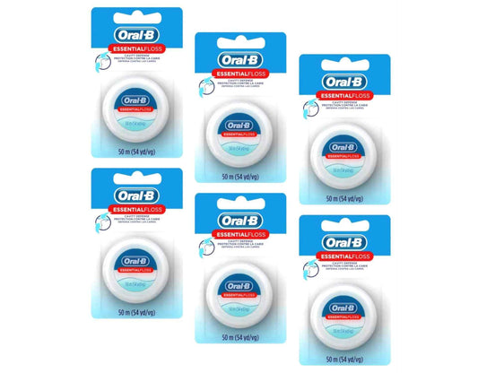 Oral-B Essential Floss 55 Yards Waxed (Pack of 6)